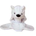 Polar bear animal hat with scarf earmuff and mitten design