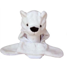 Polar bear animal hat with scarf earmuff and mitten design