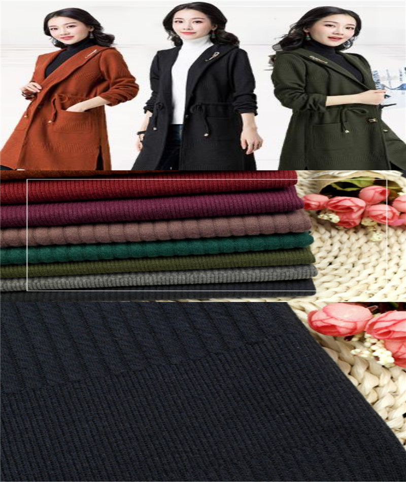 High Quality Black Jacquard Knitting Fashion Fabrics