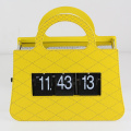 Yellow Mental Handbag Flip Clock