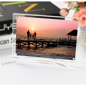 Vente en gros Forme personnalisée Magnetic Acrylic Frame Photo Block