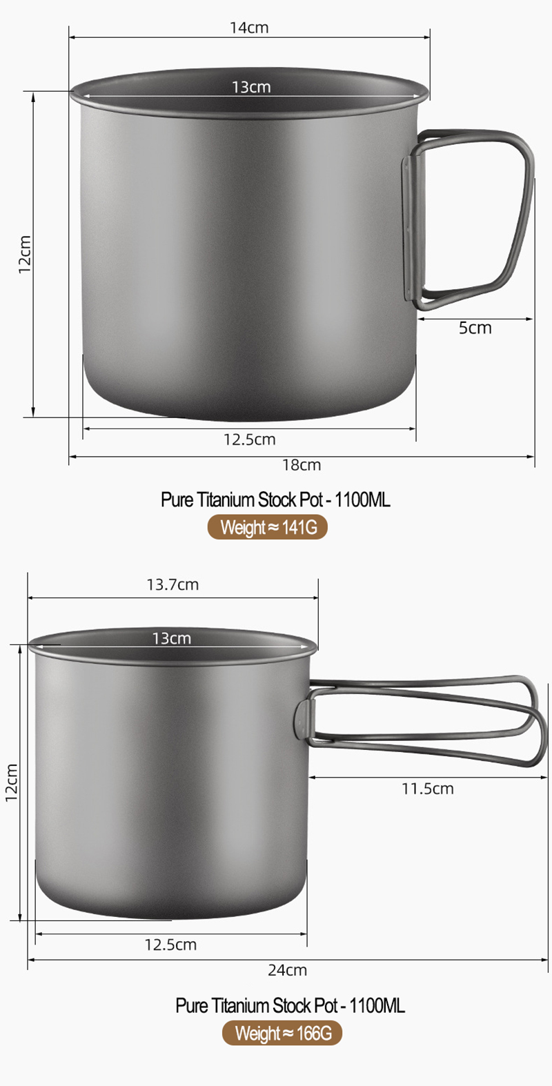 Titanium 1100ml Pots and Pans Titanium 1100ml Pots and Pans