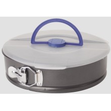 Spring form cake pan with carrying lid