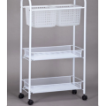 White bathroom storage trolley