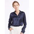 Basic Concealed Placket Silk Shirt Blouse for Women 100% Pure Silk Long Sleeves Cool Smooth Tops