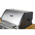 3 Burner Gas Grill with Wooden Trolley