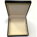 Empty Black Carbon Fiber Leather MDF Wood Box