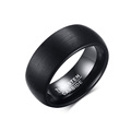 Bagues en carbure de tungstène noir mens brossé de 8 mm