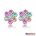 Últimas colorido cristal austríaco flor Stud Earring moda (ER0017-C)