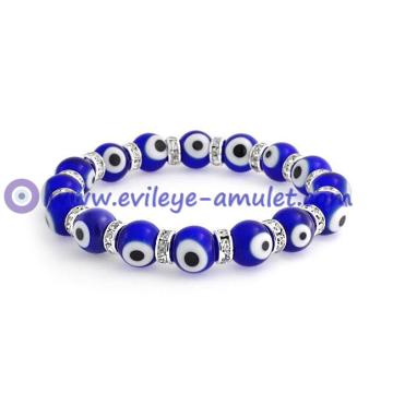 Evil Eye Beads 10mm Crystal Bracelet