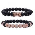 8 MM Lava Rock Beads Bracelet para Hombres Mujeres Aceite Esencial Con Cuentas Curación Ansiedad Pulseras Regalo para el Día del Padre