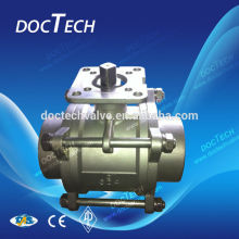 DN 40 SS316/304 Precision 3-PC Ball Valve With High Mounting Pad
