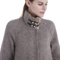 Beaver rabbit fur collar hand-sewn cashmere coat