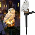 Resin Owl Solar LED Lights with Stake