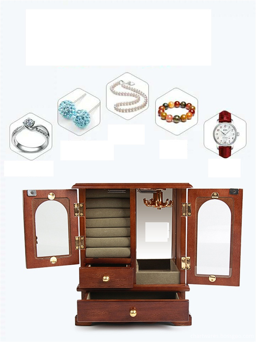 solid wood hot selling jewelry storage