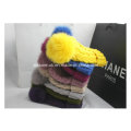 Customize Real Fur POM POM Hand Knitted Hat Winter Hat