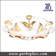 13.5′′ Gloden Plating Glass Fruit Bowl