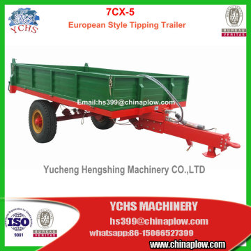 7cx-5 Europen Style Tipping Trailer für 50HP Massey Ferguson Traktor