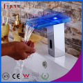 Fyeer Glass Spout Waterfall Автоматический сенсорный кран со светодиодной подсветкой