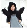 The New Lambs Wool 3in1 Winter Scarf with Hoodie and Gloves (66420)