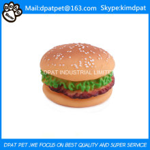 Jouets de mâchette à l'hamburger au caoutchouc naturel pour animaux de compagnie