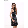 Feather Printing Summer New Slim Chiffon Print Dress Long Section of The Sleeveless Dress Bottoming a Word Women Dresses