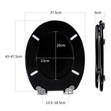 Schwarzer Toilettensitz Holzholz MDF Toilettensitz