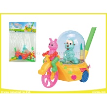 Jouets en plastique de poussée de poussée jouets heureux de chariot