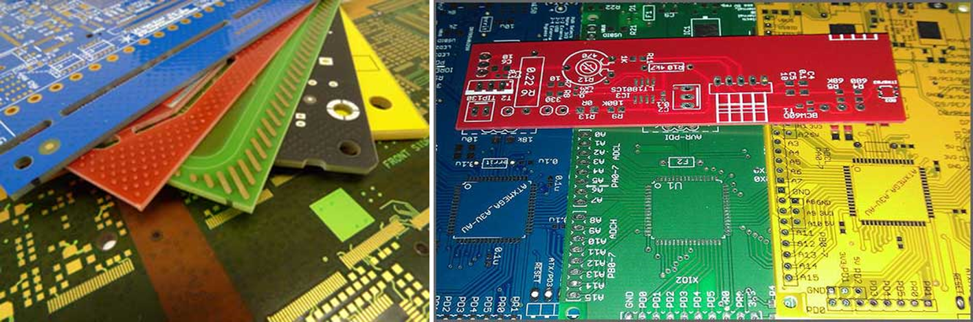 PCB of various colors