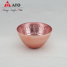 ATO Clear Embossed bowl with Aluminzing&Spray Rose Golden