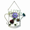 Special Cloth Flower Decorated Metal Wall "Welcome" Garden Decoration