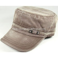 Customized design denim flat army cap hat supplier