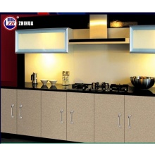 Modern High Glossy Lacquer Flat Pack Design de gabinete de cozinha de madeira com pedras de bancada