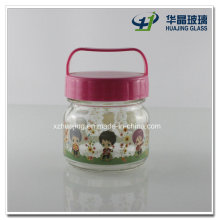 180ml 6oz Round Candy Glass Jar with Handle