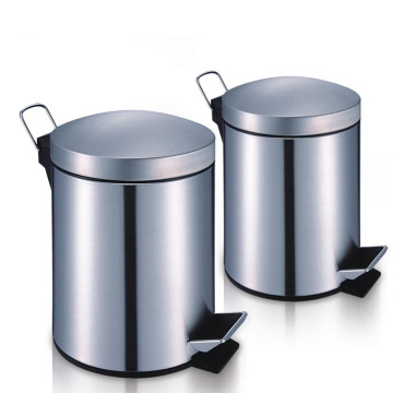 Modern Slim Round Shape Stainless Steel Waste Bin