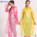 Promotional fashionable emergency pe raincoat for adult popular in Europe