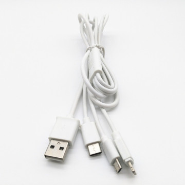 3 em 1 cabo de carga de dados USB para iPhone Anroid