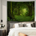 Tree Forest Tapestry Wall Hanging Tree Pole Trunk Nature Green Wall Tapestry Home Decor