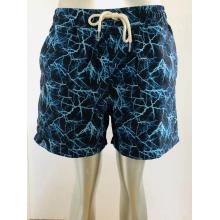 Blue lightning print men's beach shorts
