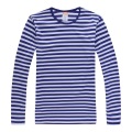 2018 blue and white long striped t shirt