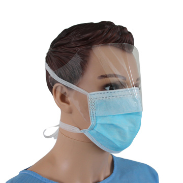Masque facial en tissu non tissé à usage unique avec bouclier