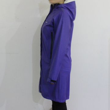 RoyalBlue encapuzado PU impermeável Raincoat