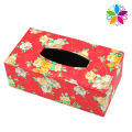 Red Fashion Rectangle Leather Tissue Box (ZJH077)