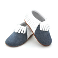 Elastic Crib Shoes Soft Leather Sole Baby Moccasins