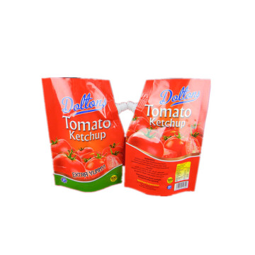 sachet en plastique personnalisé pour ketchup à la tomate