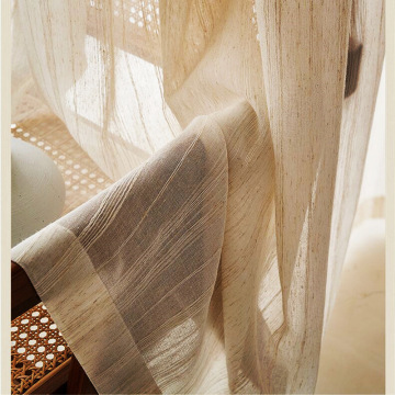 Tela de janela listrada de linho de algodão vintage de linho puro