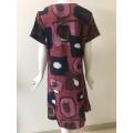 Printed Cotton/Nylon Short Sleeve Dress