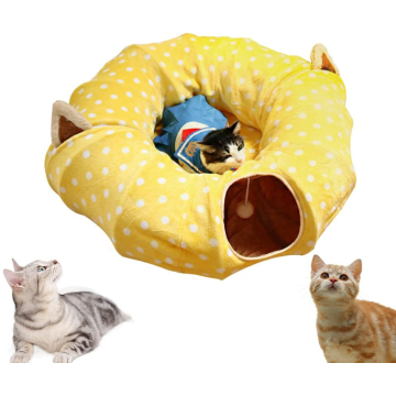 Tube de chat et tunnel avec tapis central