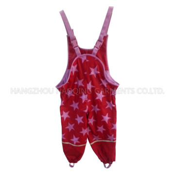 Red Pink Star PU Suspender Rain Pants