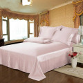 4PCS Silk Bedding Set Flat Fitted Sheet 2Pillowcases